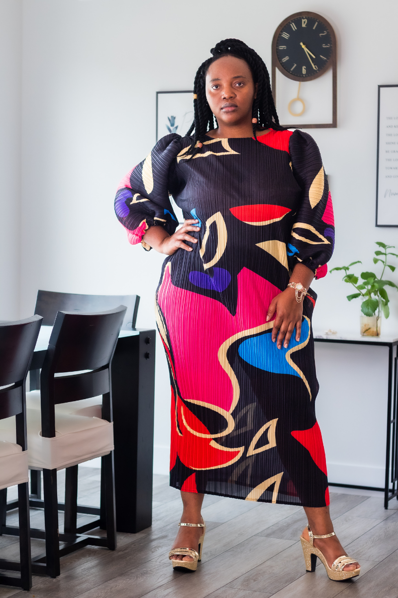 Aurora Abstract Midi Dress