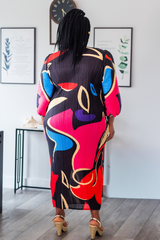 Aurora Abstract Midi Dress | Black-Rouge