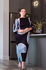 Celeste Artistry Midi Dress | Black-Blanche