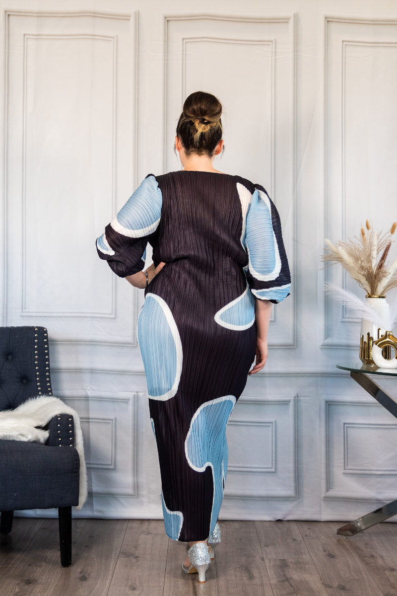 Celeste Artistry Midi Dress | Black-Blanche