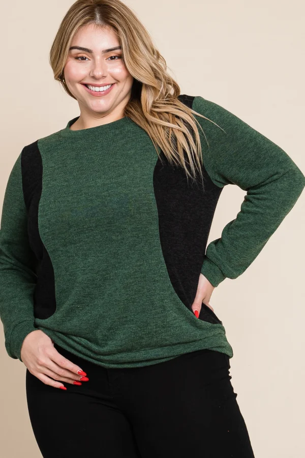 Color Block Long Sleeve Top